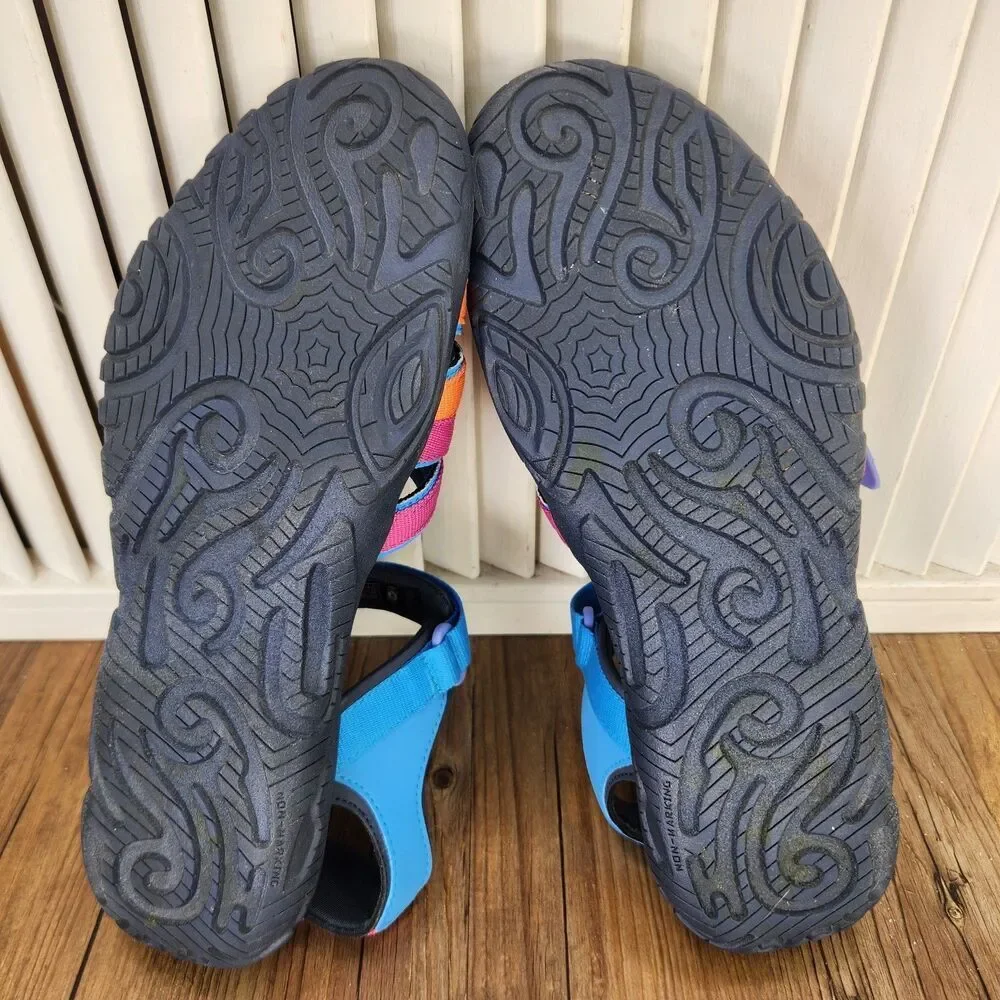 Teva Tirra Big Kids Sz 6 Sandals Blue Rose Multi Colorful Hiking Beach 1019395Y